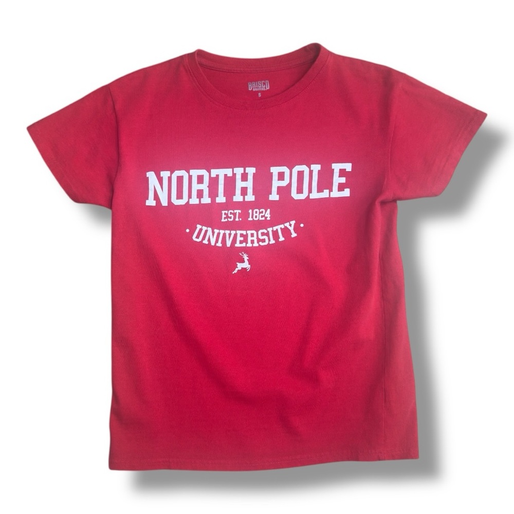 🎄Brisco North Pole University Red Tee Sz S